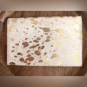 Mersea Co. Metallic Cowhide Clutch